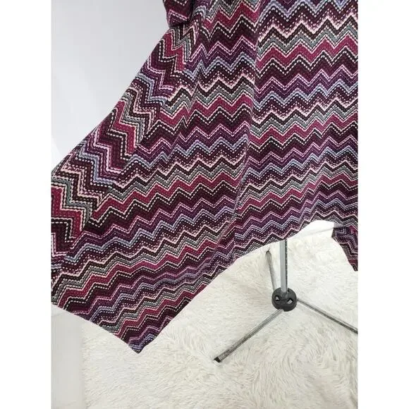 COREY P Women's Multicolor Cowl Neck Handkerchief Hemline Sweater Dress Sz S - Picture 7 of 10